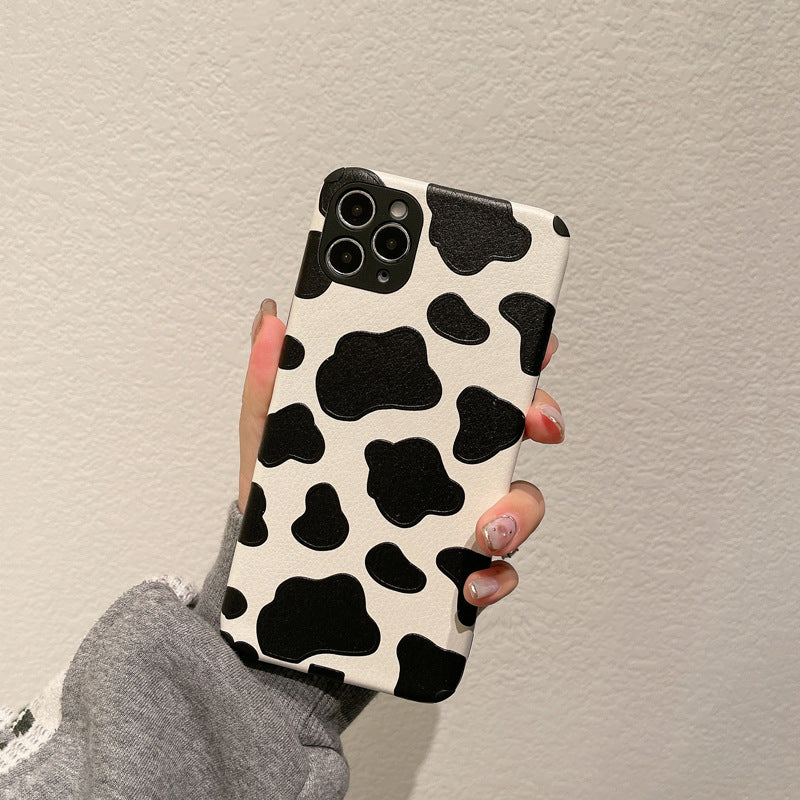 Artificial Leather Cow Print Phone Case