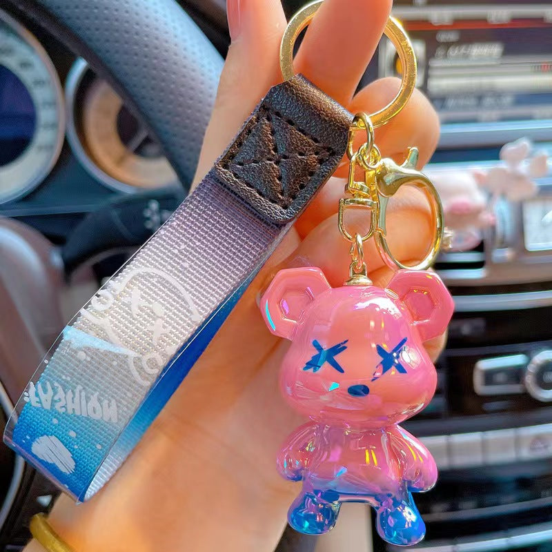 Cute Keychain Gift - Backpack Charms Couple Cartoon Bears Boy Girl Bag Keychains Women Men Car Key Ring