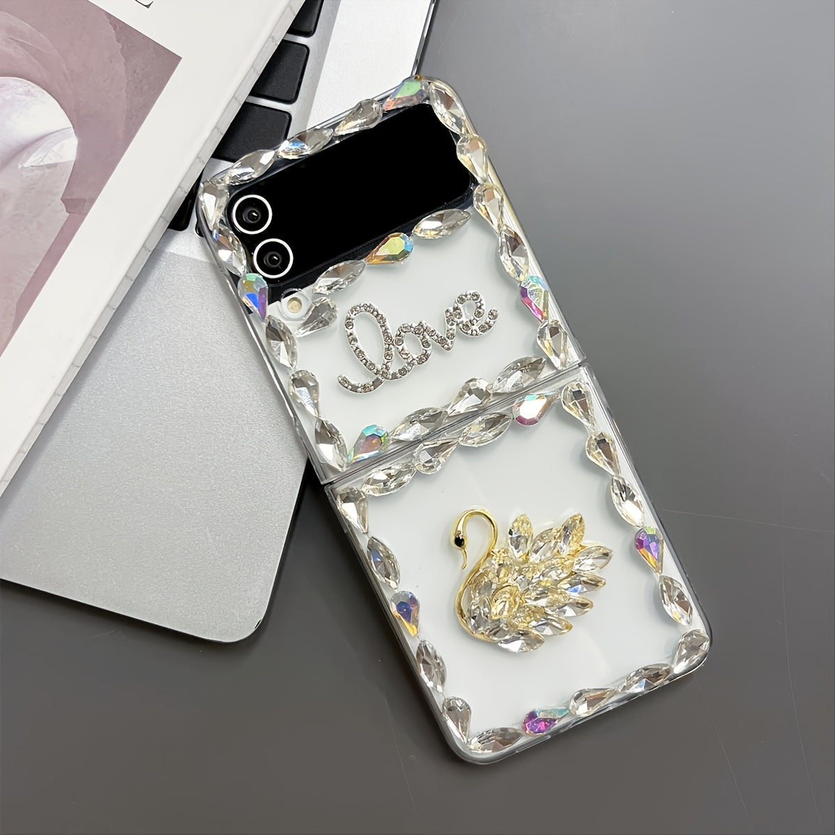 Protective Cover All Inclusive Luxury Swan Rhinestone Fall Proof Transparent Shell Mobile Phone Case Applicable