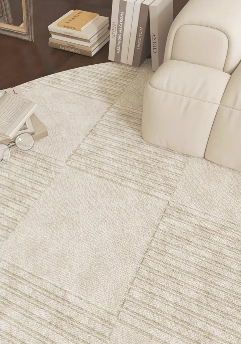 Living Room Contemporary Modern Rugs, Geometric Circular Rugs for Dining Room, Modern Rugs under Coffee Table, Abstract Modern Round Rugs for Bedroom