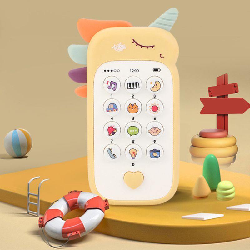 Baby Phone Toy Music Sound Telephone Sleeping Toys With Teether Simulation Phone Kids Infant Early Educational Toy, Gifts For Kids