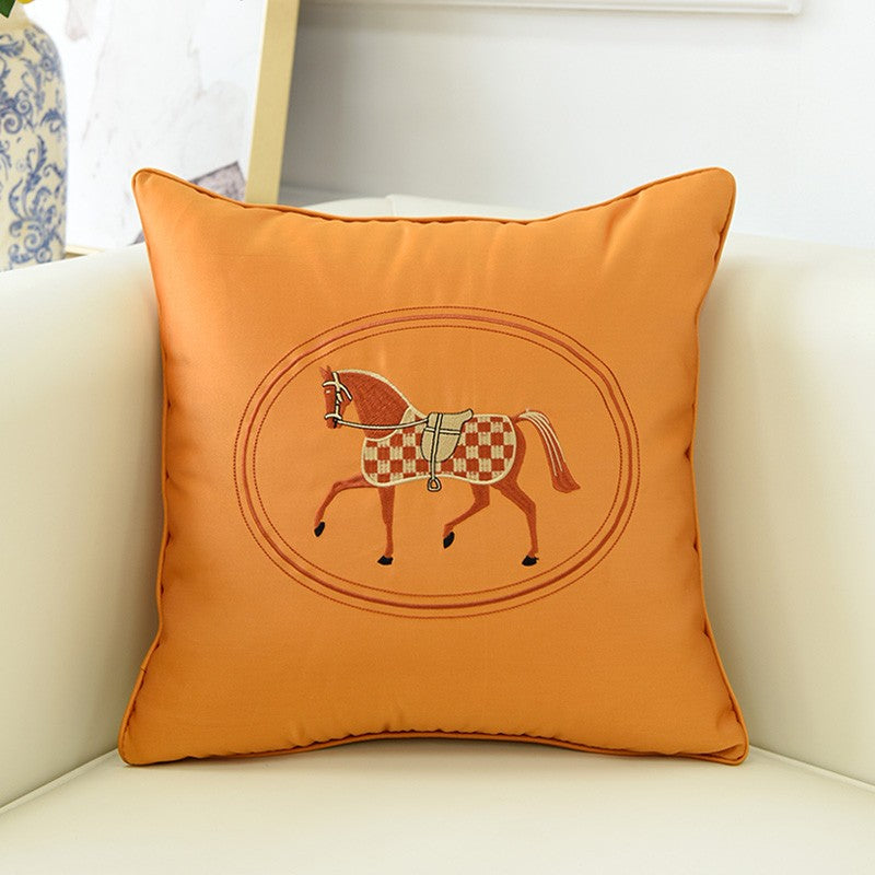 Modern Decorative Throw Pillows, Horse Decorative Throw Pillows for Couch, Embroider Horse Pillow Covers, Modern Sofa Decorative Pillows
