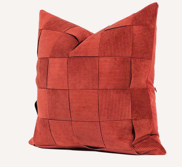 Modern Throw Pillows, Decorative Throw Pillow for Couch, Red Modern Sofa Pillows, Decorative Throw Pillows for Living Room Couch, Large Square Pillows