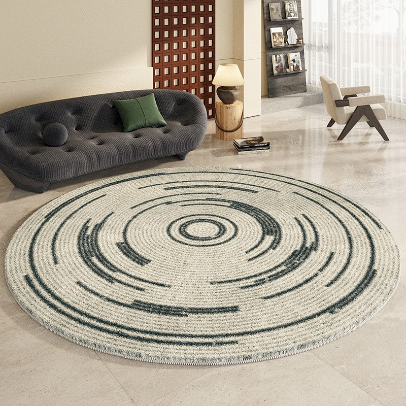 Geometric Modern Rugs for Bedroom, Thick Round Rugs for Dining Room, Modern Area Rugs under Coffee Table, Abstract Contemporary Round Rugs