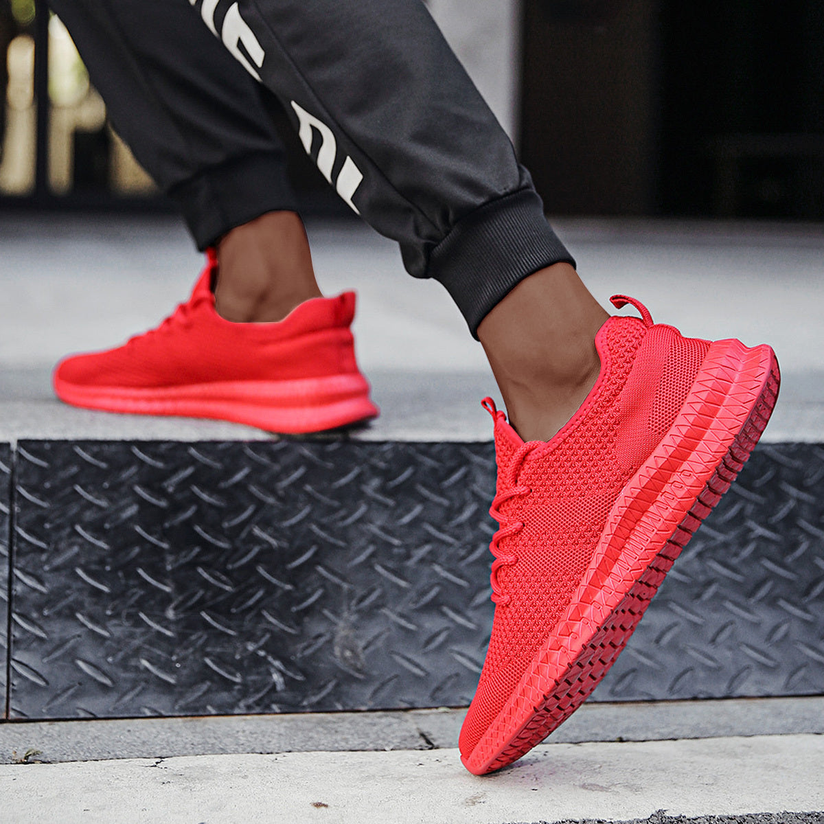 Men's Knit Breathable Comfortable Mesh Athletic Shoes For Running Tennis Walking