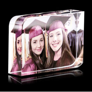 3d photo Crystal Photo Frame Corners and Curves Ornament, Clear photo crystal with Customized Photo, wedding gift ktclubs.com