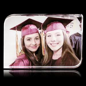 3d photo Crystal Photo Frame Corners and Curves Ornament, Clear photo crystal with Customized Photo, wedding gift ktclubs.com