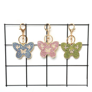 3pcs DIY Metal Butterfly Full Special Shape Drill Diamond Keychain ktclubs.com