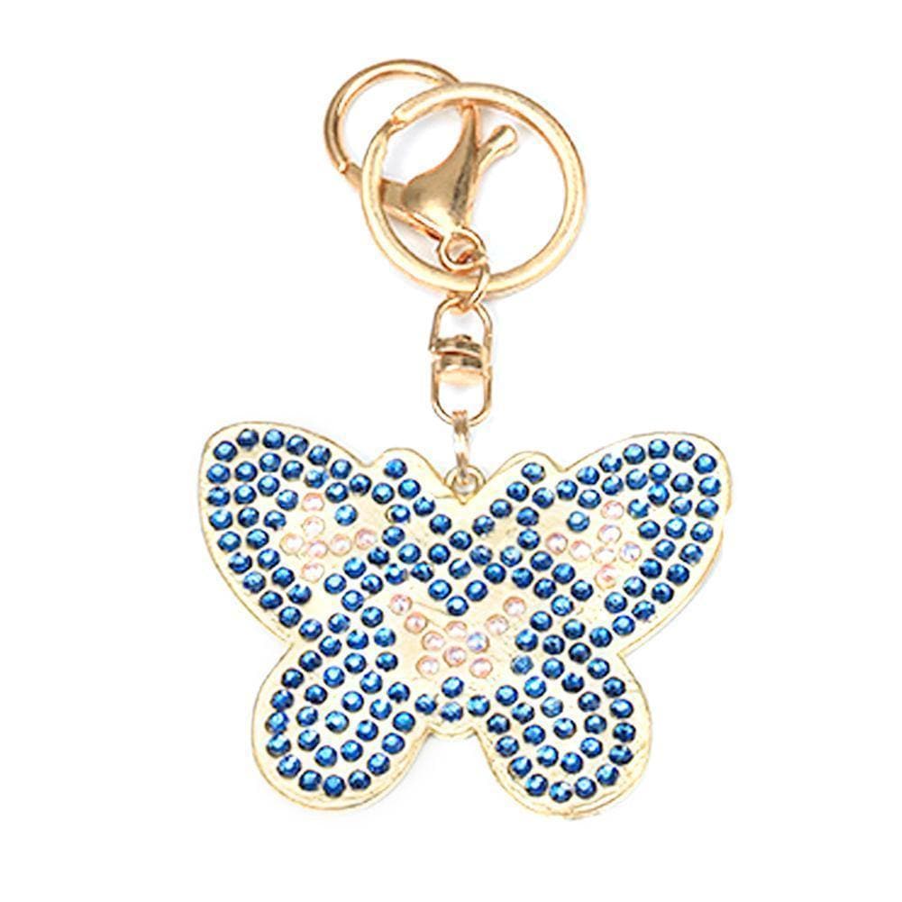 3pcs DIY Metal Butterfly Full Special Shape Drill Diamond Keychain ktclubs.com