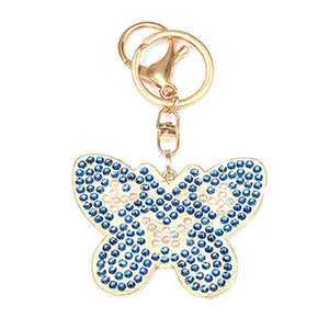 3pcs DIY Metal Butterfly Full Special Shape Drill Diamond Keychain ktclubs.com
