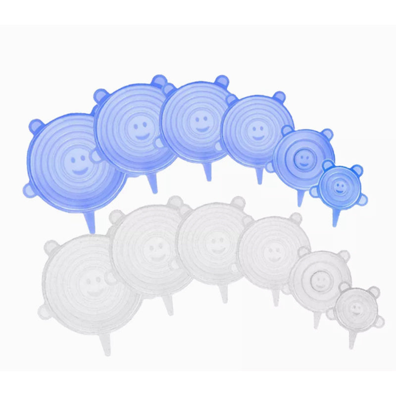 6/12pcs Silicone Stretch Lids, Food Bowl Covers, Reusable Food Saving Cover, Stretchable Multifunctional Fruit And Vegetable Fresh-keeping Cover
