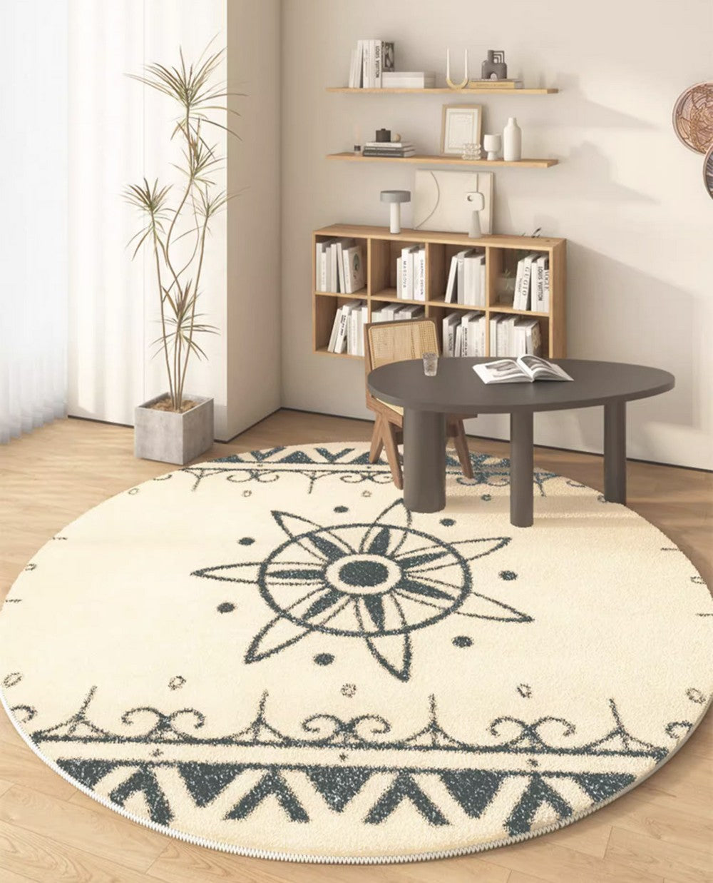 Dining Room Modern Rugs, Abstract Geometric Round Rugs under Sofa, Modern Area Rugs under Coffee Table, Contemporary Modern Rugs for Bedroom