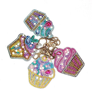 4pcs Cake Ice Cream DIY Diamond Keychain ktclubs.com