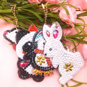 4pcs DIY Animals Full Drill Special Shaped Diamond Keychain ktclubs.com