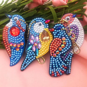 4pcs DIY Birds Full Drill Special Shaped Diamond Keychain ktclubs.com