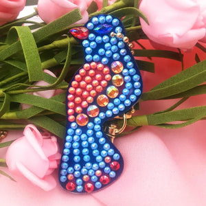 4pcs DIY Birds Full Drill Special Shaped Diamond Keychain ktclubs.com