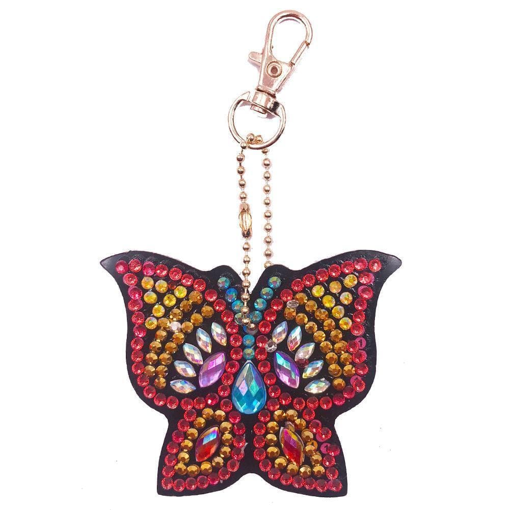4pcs DIY Butterfly Full Drill Special Shaped Diamond Keychain ktclubs.com