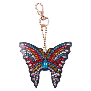 4pcs DIY Butterfly Full Drill Special Shaped Diamond Keychain ktclubs.com