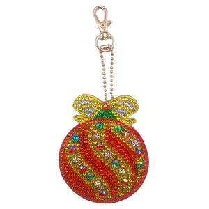 4pcs DIY Christmas Full Drill Special Shaped Diamond Keychain ktclubs.com
