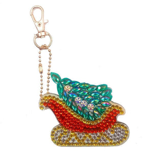 4pcs DIY Christmas Full Drill Special Shaped Diamond Keychain ktclubs.com