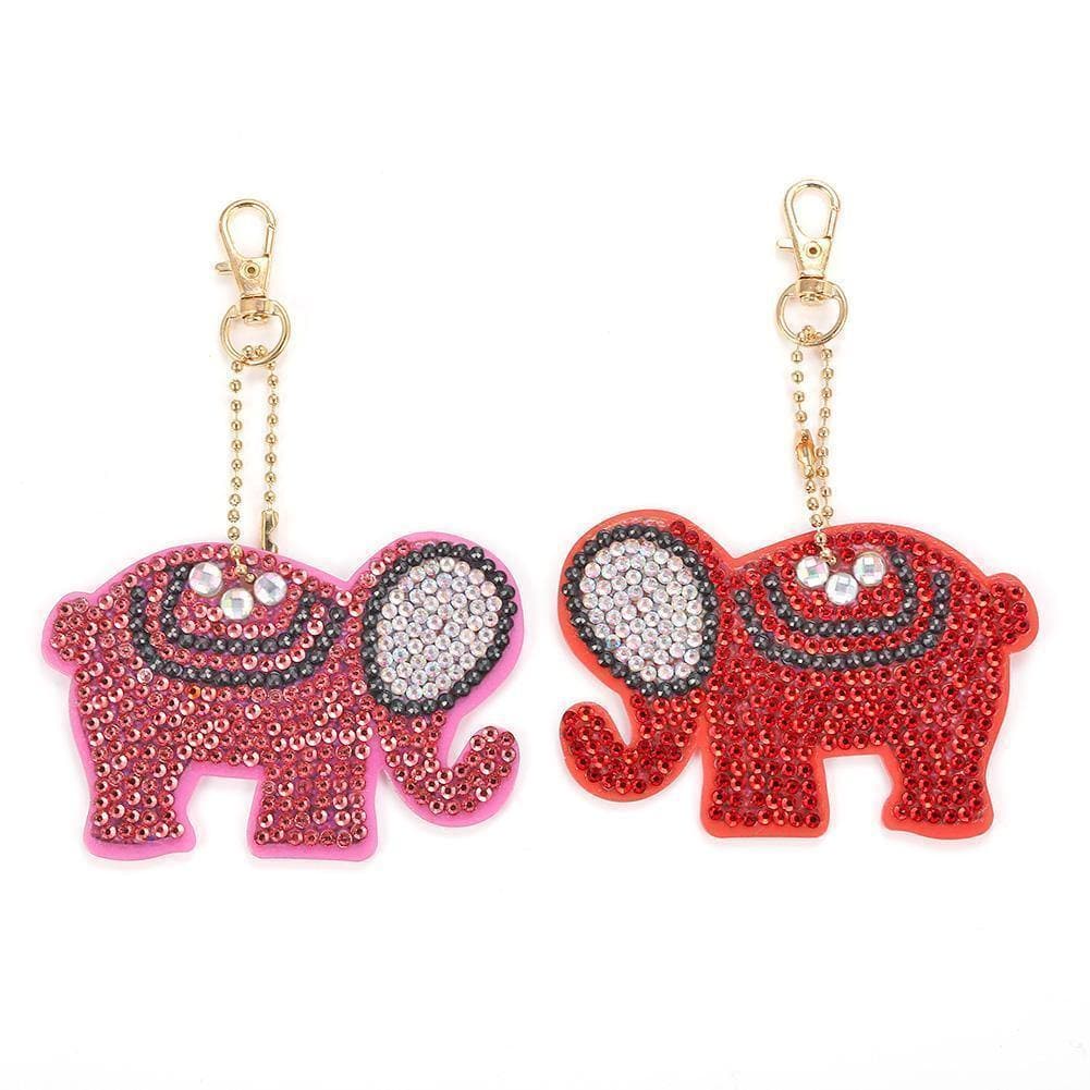 4pcs DIY Elephant Special Shaped Full Drill Diamond Keychain ktclubs.com
