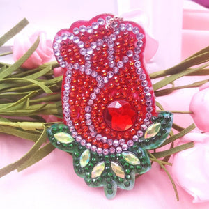 4pcs DIY Flowers Full Drill Special Shaped Diamond Keychain ktclubs.com