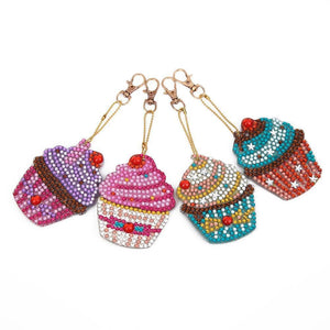 4pcs DIY Full Drill Special Shaped Diamond Keychain ktclubs.com