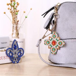 4pcs DIY Mandala Full Drill Special Shaped Diamond Keychain ktclubs.com