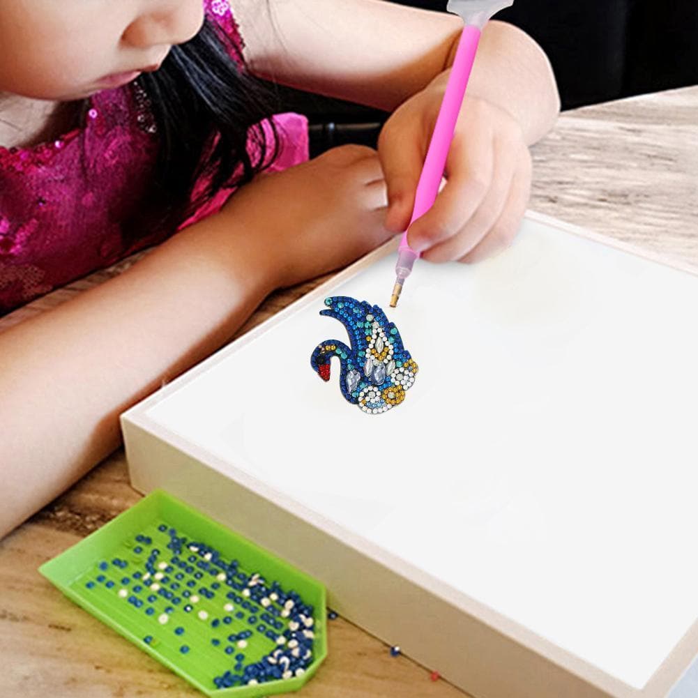 4pcs Swan DIY Full Drill Special Shaped Diamond Keychain ktclubs.com