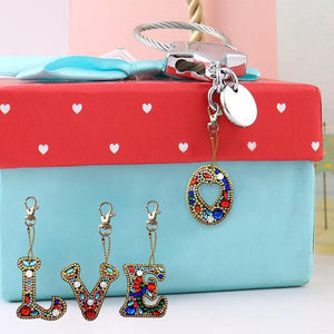 4pcs/set DIY Love Full Drill Special Shaped Diamond Keychain ktclubs.com