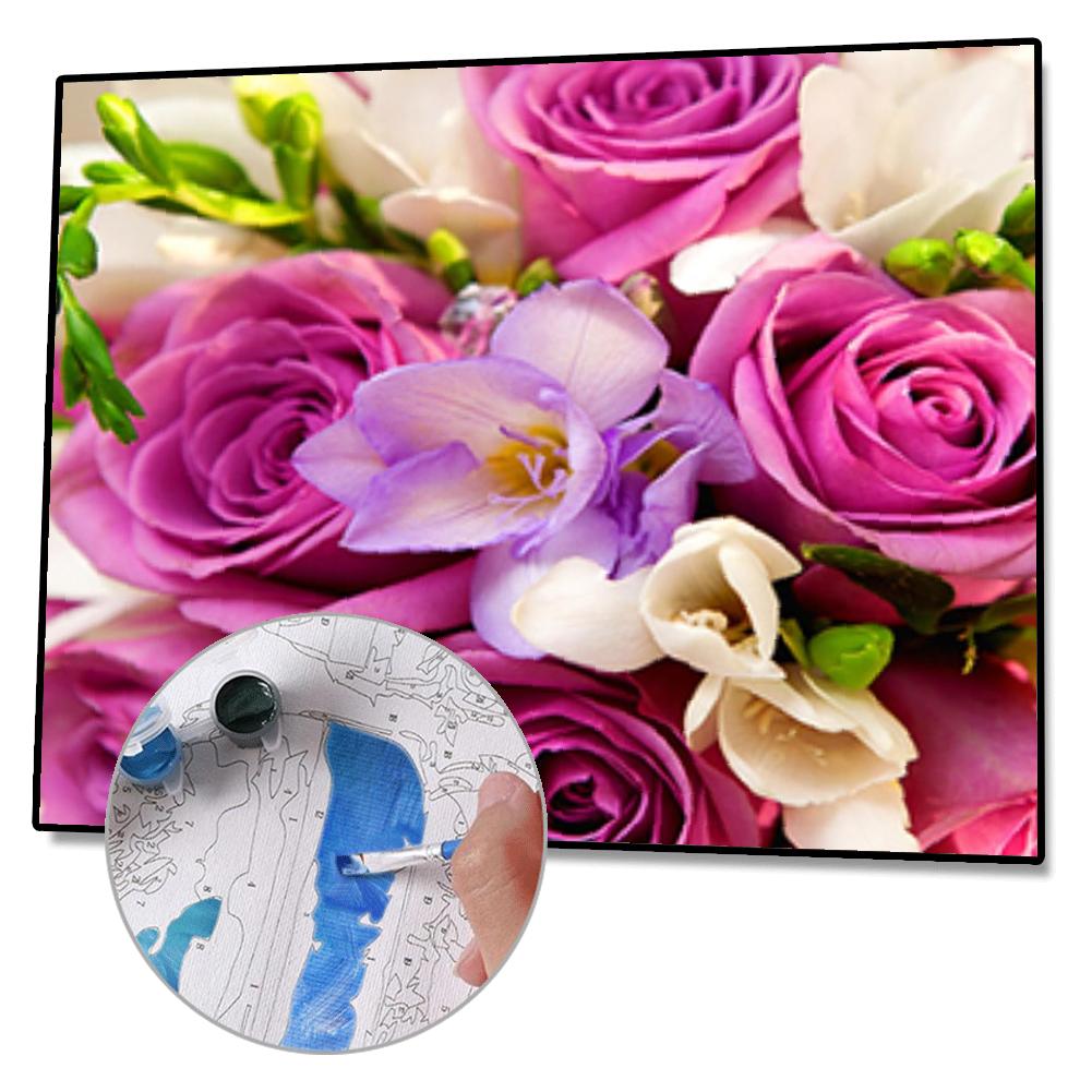 Rose Flower-Paint By Numbers 50*40cm