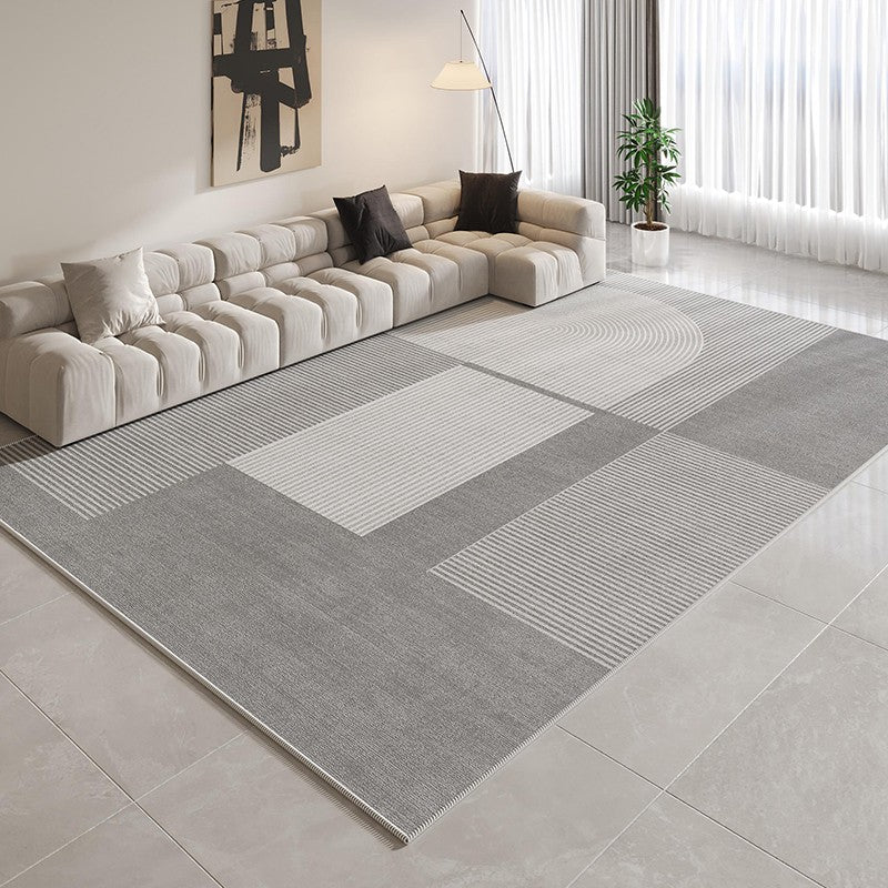 Modern Rugs for Dining Room, Contemporary Modern Rugs for Bedroom, Gray Modern Rug Ideas for Living Room, Abstract Grey Geometric Modern Rugs