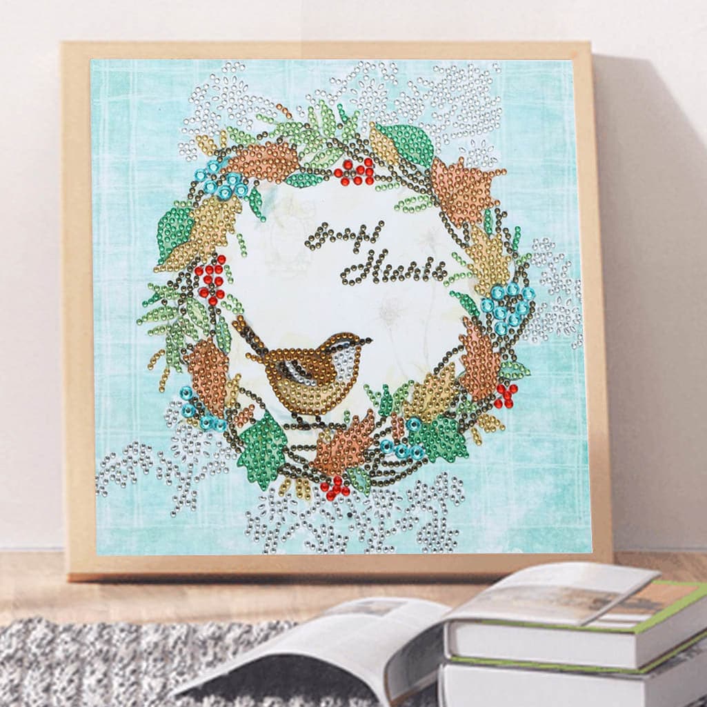 5D DIY Special-Shaped Diamond- Bird Wreath 30*30cm ktclubs.com