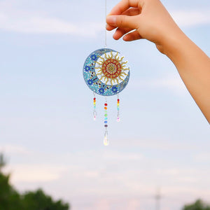 5D DIY Special Shaped Wind Chimes-Sun Moon ktclubs.com