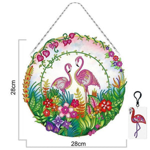 5D DIY diamond painting wreath with LED lights and keychain pendant kit shaped diamond art wall home decoration Christmas gift ktclubs.com