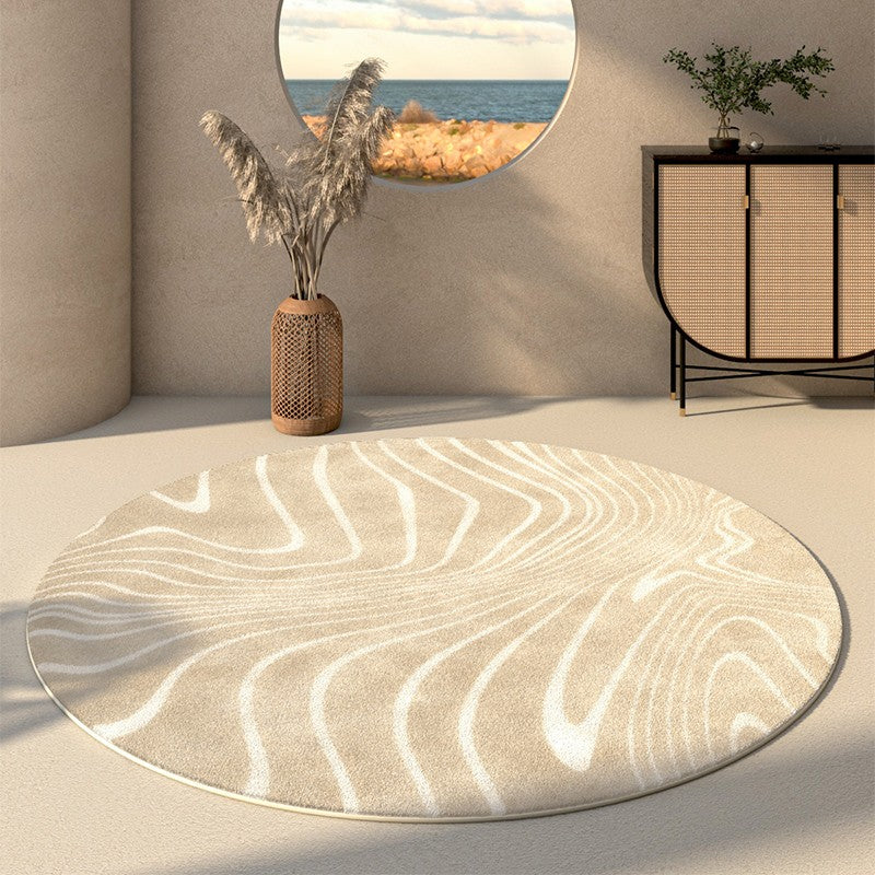 Geometric Modern Rugs in Living Room, Modern Round Rugs under Coffee Table, Circular Modern Rugs under Sofa, Abstract Contemporary Round Rugs