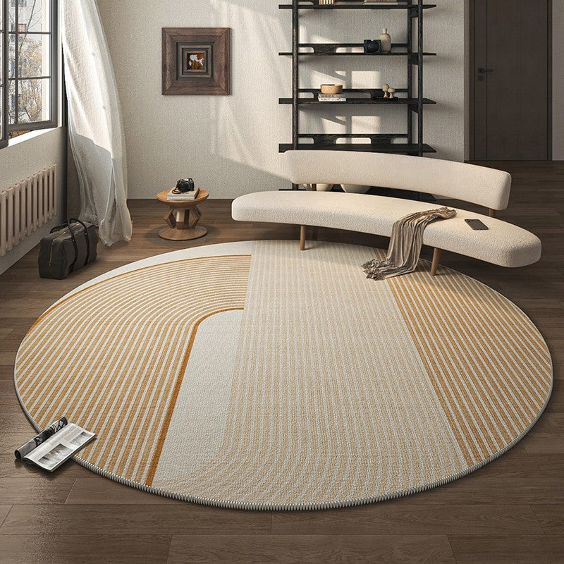 Geometric Modern Round Rugs for Living Room, Contemporary Area Rugs for Bedroom, Round Area Rugs for Dining Room, Coffee Table Rugs, Circular Modern Area Rug