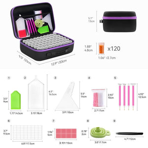 5d Diamond Painting Storage Container, 120/60/30 Slots Diamond Art Accessories Kits Tool Box for Beads Handmade Jewelry Earrings Seeds Nails ktclubs.com