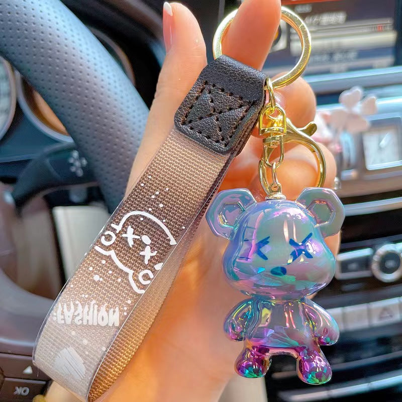 Cute Keychain Gift - Backpack Charms Couple Cartoon Bears Boy Girl Bag Keychains Women Men Car Key Ring