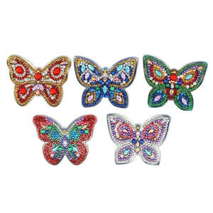 5pcs Butterfly DIY Full Drill Special Shaped Diamond Keychain ktclubs.com