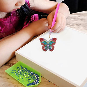 5pcs Butterfly DIY Full Drill Special Shaped Diamond Keychain ktclubs.com