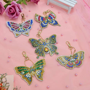 5pcs Butterfly Special Shaped Diamond Keychain ktclubs.com