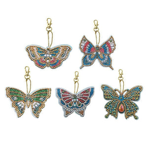 5pcs Butterfly Special Shaped Diamond Keychain ktclubs.com