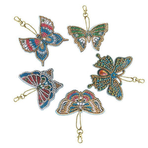 5pcs Butterfly Special Shaped Diamond Keychain ktclubs.com
