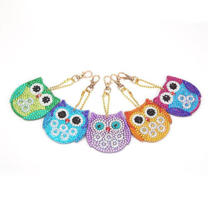 5pcs DIY Bird Full Drill Special Shaped Diamond Keychain ktclubs.com
