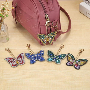5pcs DIY Butterfly Full Drill Special Shaped Diamond Keychain ktclubs.com