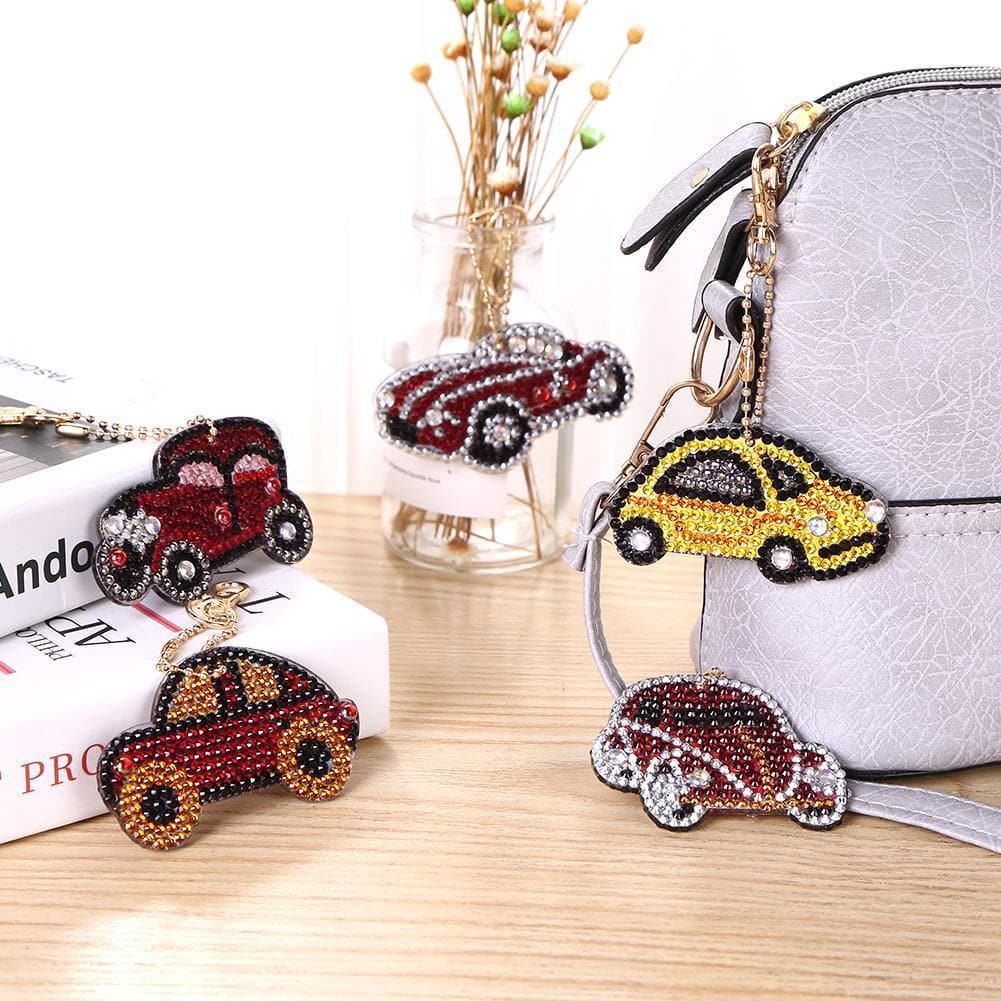5pcs DIY Car Full Drill Special Shaped Diamond Keychain ktclubs.com