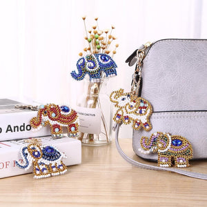 5pcs DIY Elephant Full Drill Special Shaped Diamond Keychain ktclubs.com
