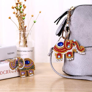 5pcs DIY Elephant Full Drill Special Shaped Diamond Keychain ktclubs.com