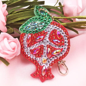 5pcs DIY Fruits Full Drill Special Shaped Diamond Keychain ktclubs.com